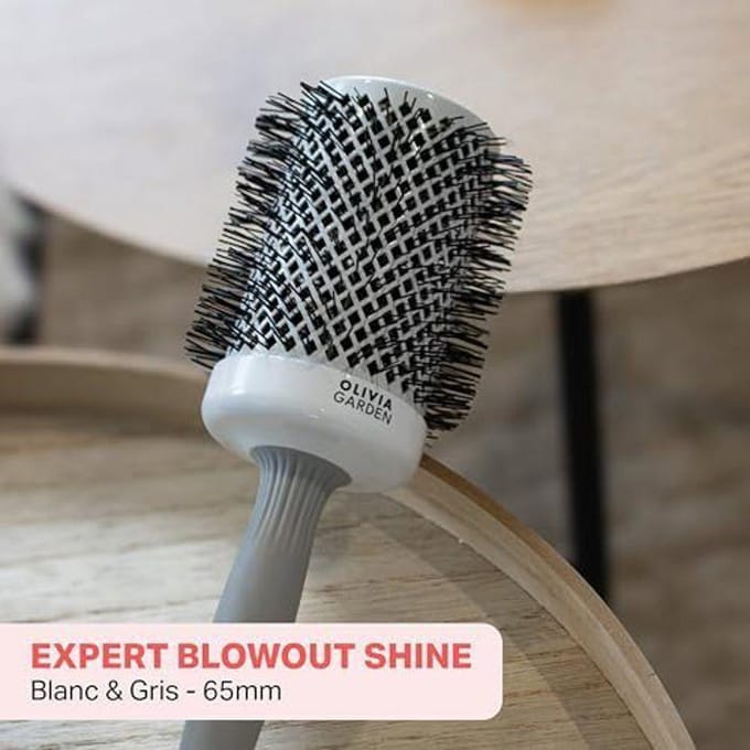 Olivia Garden Expert Blowout Shine Föhnborstel Wit-Grijs