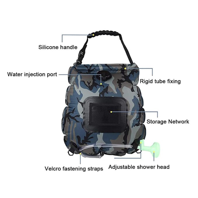 Solar Douchetas 5 Gallons/20L Zonne-verwarming Camping Douchetas PVC Draagbare Badtas Opvouwbaar rood