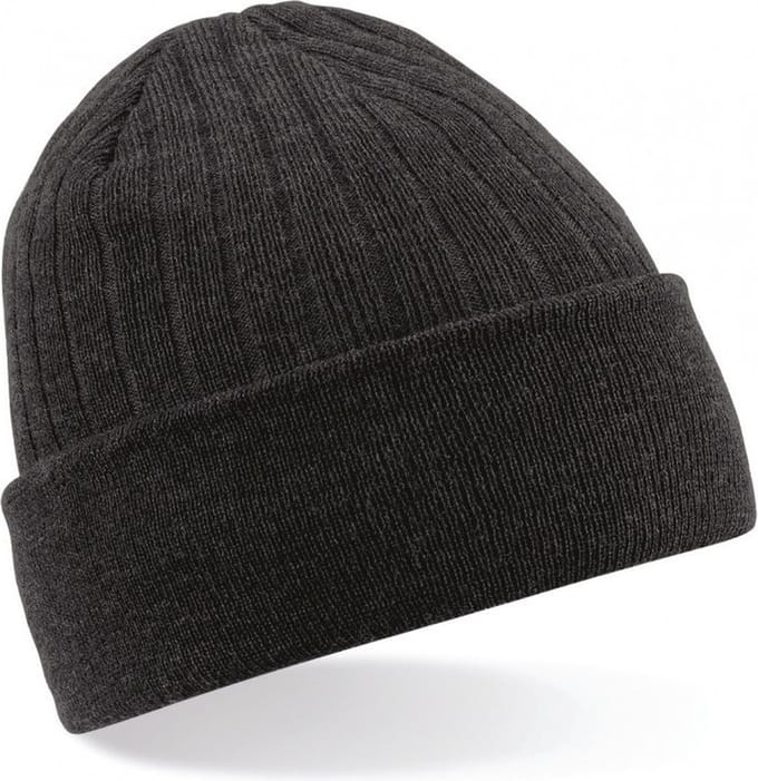 Beechfield Beanie Thinsulate Wintermuts - 100% acryl wol - Antraciet - dames en heren - basic mutsen - Dubbel dikke stof
