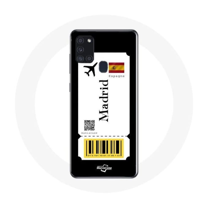 Hoesje Samsung Galaxy A21S Vliegticket Madrid