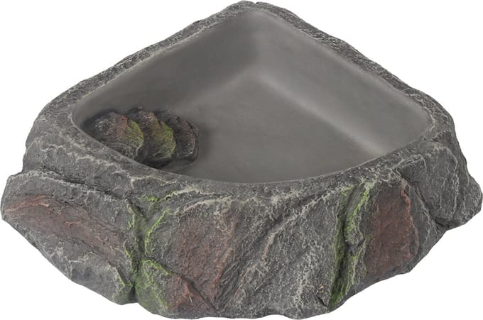 Terra Della - Drinkbak - Reptielen - Hoekschaal M - 17,3x15,4x4,5cm Antraciet - 1st