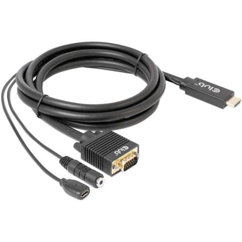 club3D CAC-1712 HDMI-kabel HDMI / Jackplug / USB-micro-B / VGA Adapterkabel HDMI-A-stekker, Jackplug-bus 3,5 mm, USB-micro-B bus, VGA-stekker 15-polig