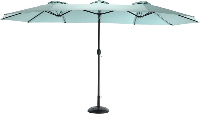 Lichtgroen-staal-polyester-buiten-tweezijdige-parasol-14-8-voet