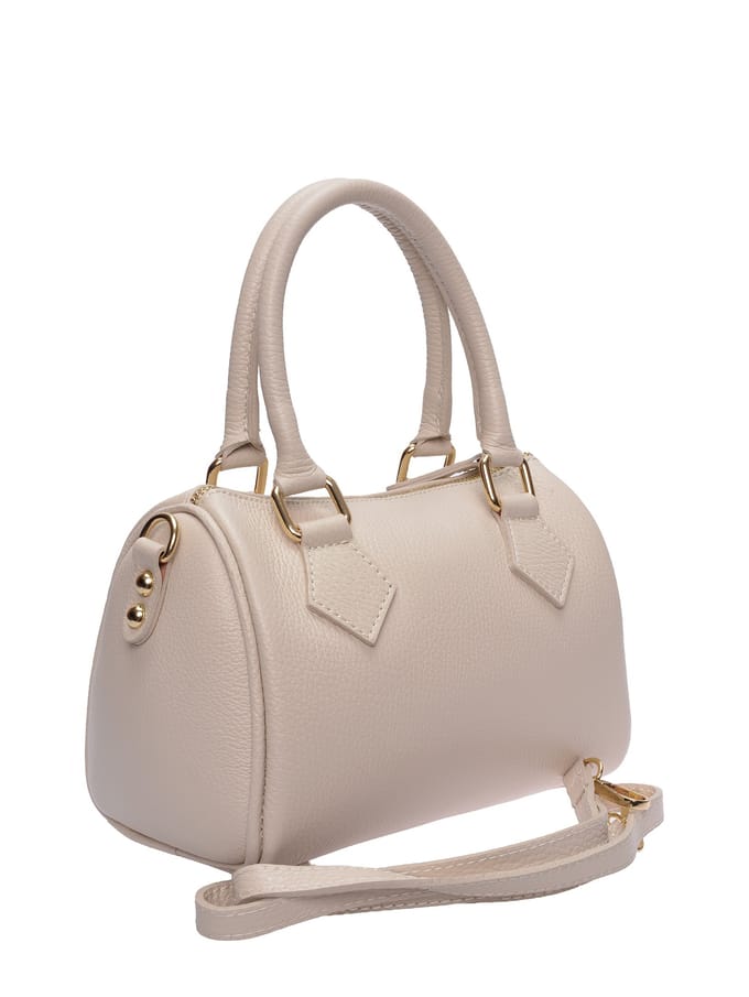 Luisa Vannini Beige Rundleer Tas