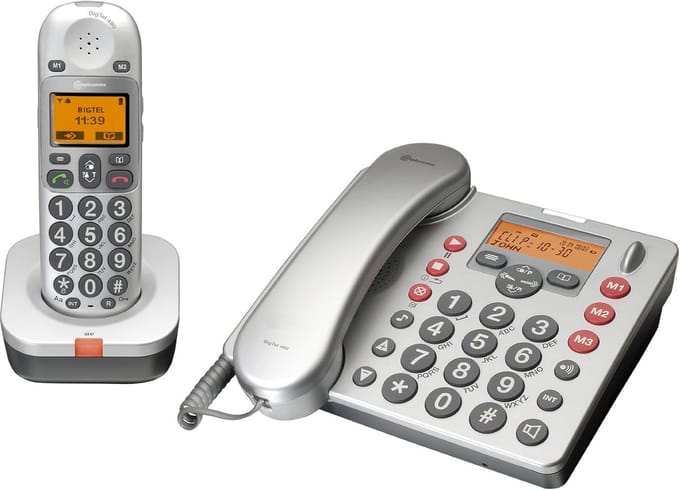 Telefoon met Antwoordapparaat en Draadloze DECT Functie – Extra Luide Telefoon tot 80 dB