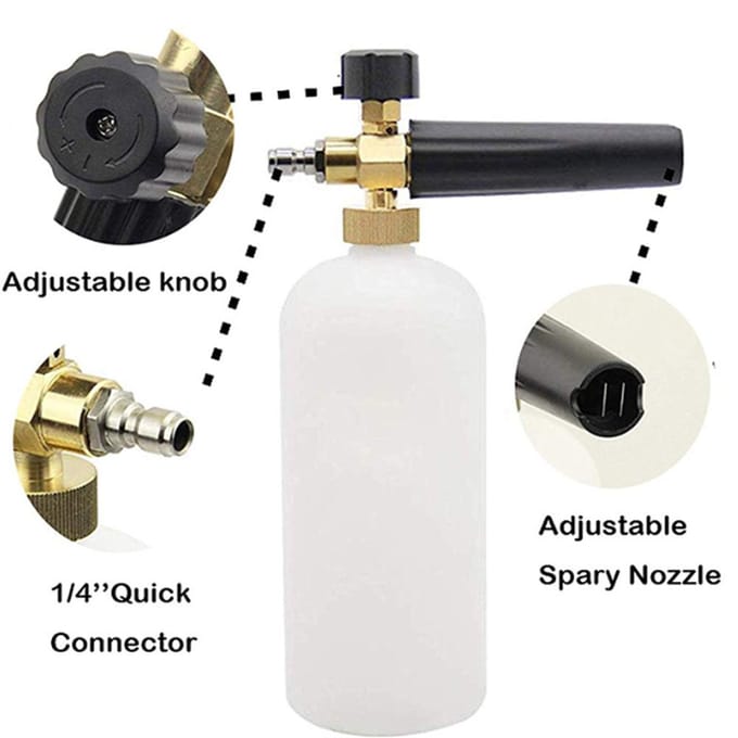 Hogedrukreinigerkit Hogedrukreinigingspistool Draagbare draagbare autowasmachine Schuimpistool Autowasspray wit