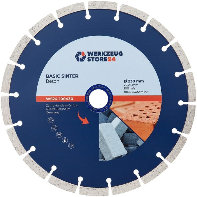 WS24 Diamantdoorslijpschijf Basic Sinter Beton 230 mm - WS24-100430