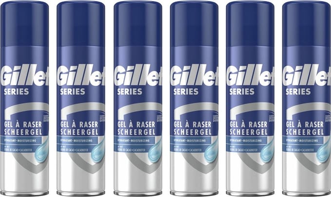 Gillette Scheergel - Series Moisturizing - Cacaoboter - 6 x 200 ml