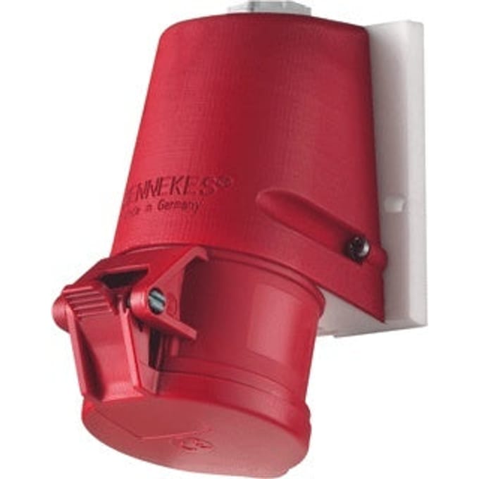 CEE WCD 16A 5 polig bus - opbouw 16A 5P - 1 stuk - rood IP44 kunststof
