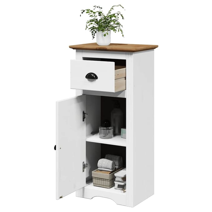 vidaXL - Badkamerkast - BODO - 44x30x90 - cm - wit - en - bruin