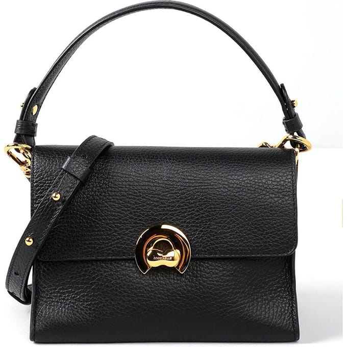 COCCINELLE Leren handtas Binxie Handbag Grained Leather Noir zwart