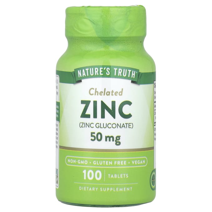 Nature's Truth, Zinc Chélaté, 50 mg, 100 Comprimés