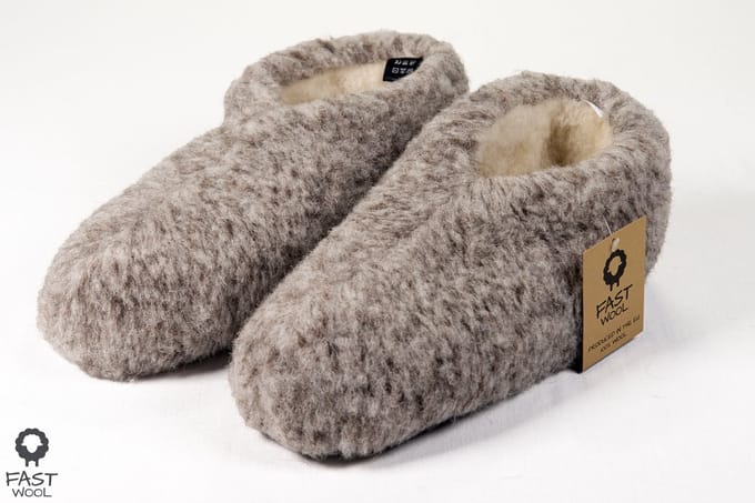 FAST WooL, Spaanse sloffen, 100% wol, gemêleerd, maat 46