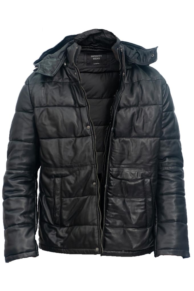 Heren puffer leren bomberjack-Alicante