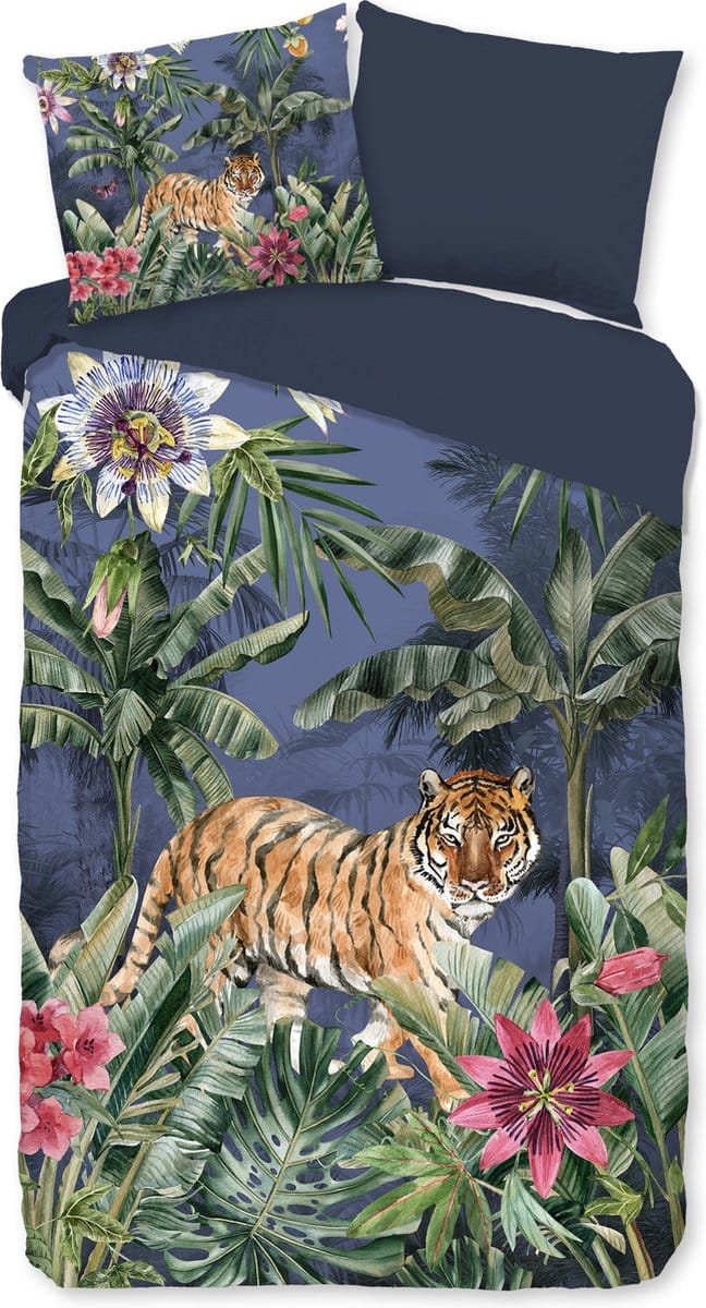 Pure dekbedovertrek tijger in de jungle - 1 persoons 140x200/220 cm - Multi - Microvezel