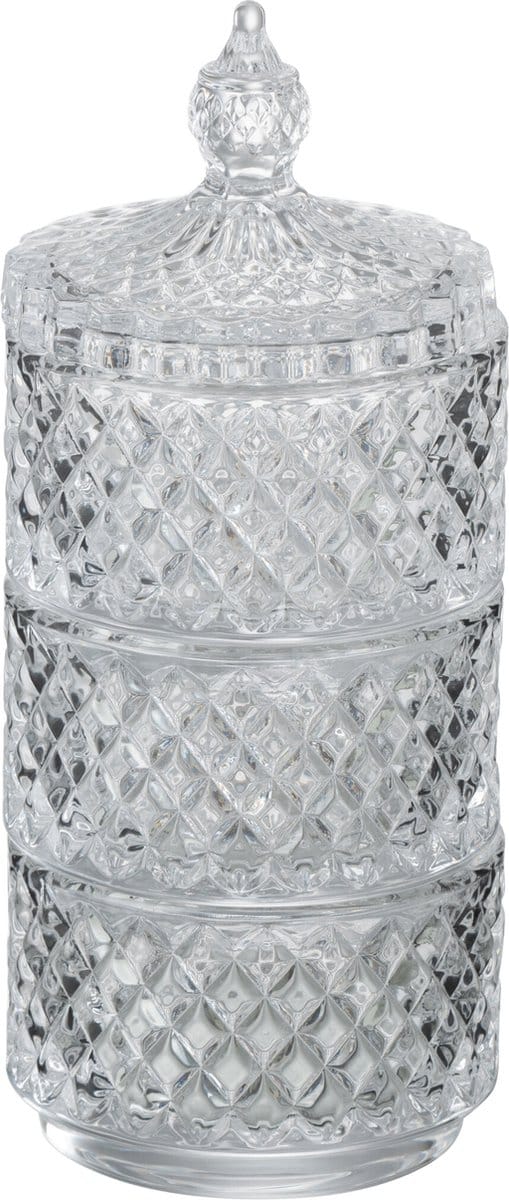 J-Line voorraadpot 3 Lagen - glas - transparant