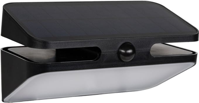 Solar buitenlamp - 600lm 2700K - Zwart - IP54 - Sensor