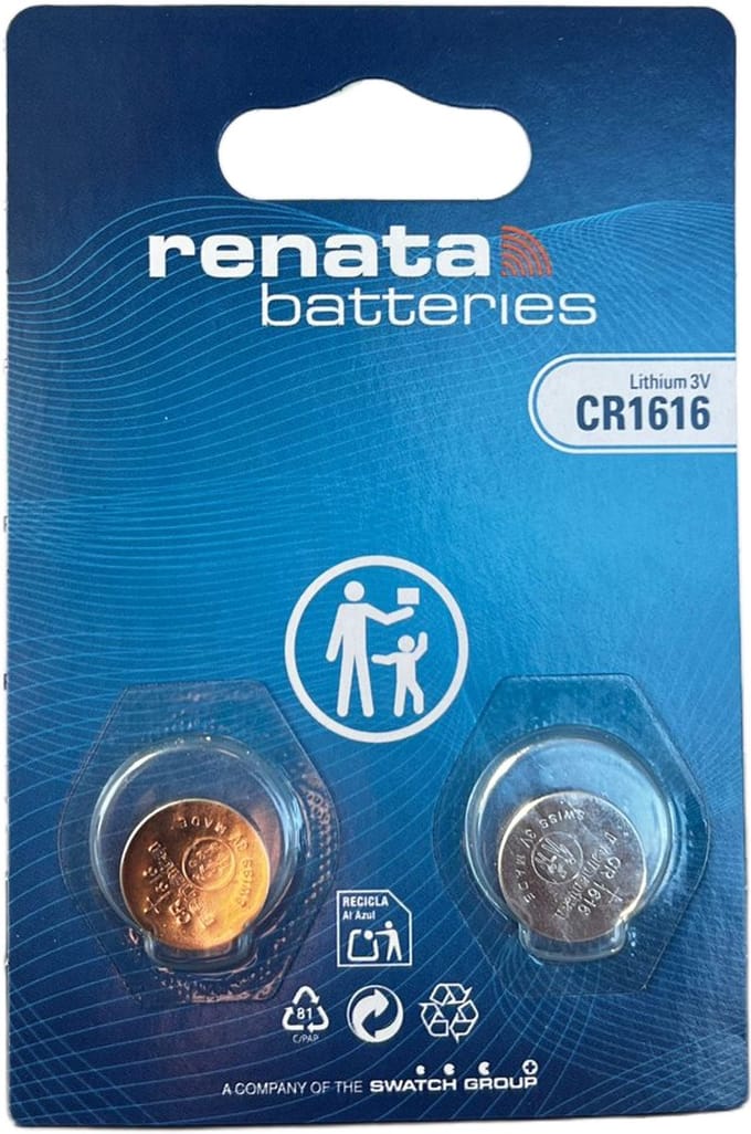 Renata - Knoopcel batterijen - CR1616 - Lithium - 3V - 2 stuks