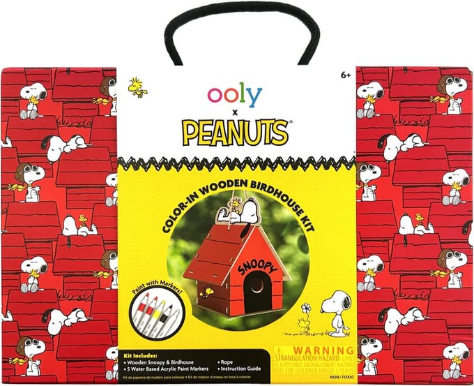 Ooly - Ooly x Peanuts - D.I.Y. Snoopy houten vogelhuisje + 5 Acrylverfstiften
