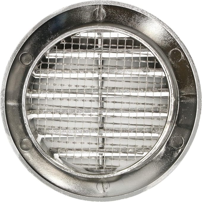 Rond Ventilatierooster RVS Ø 60mm met Insectenhor - Universeel Anemoonrooster