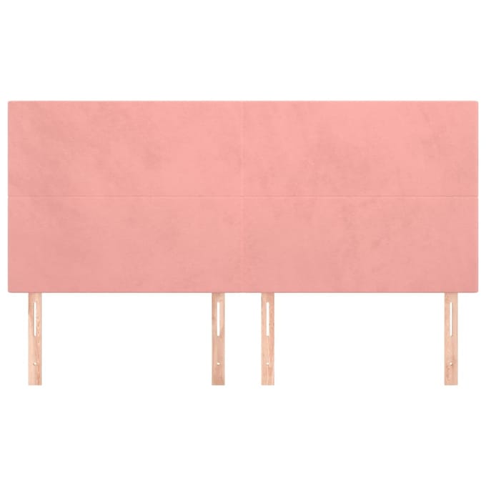 vidaXL - Hoofdbord - roze - 200x5x118/128 - cm - fluweel