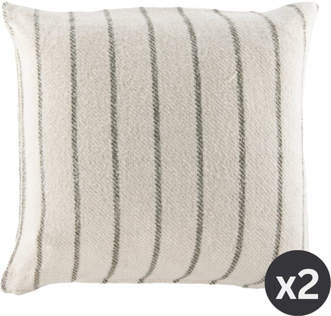 Tiseco - Kussen ALMA (gevuld) - SET/2 - gestreept - 45x45 cm, groen