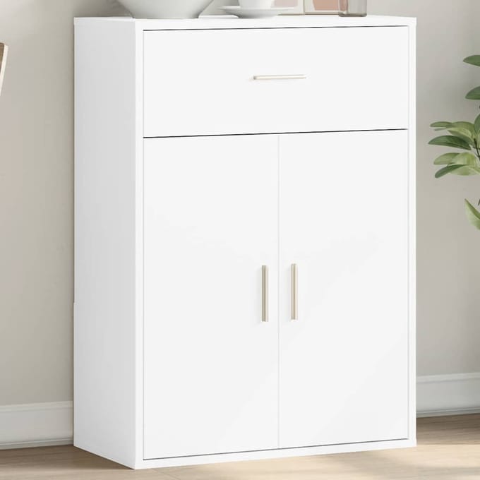 vidaXL - Dressoir - 60x30x84 - cm - bewerkt - hout - wit