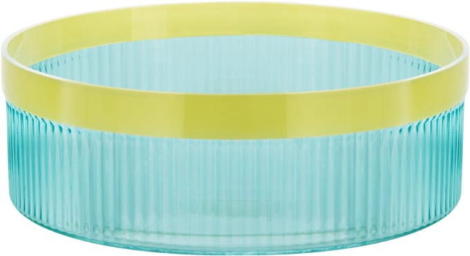 Remember - Glazen Schaal 'Groove' - Blauw - Glas - Geribbeld