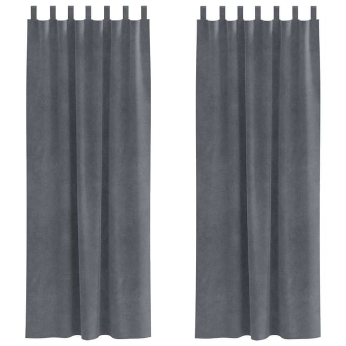 vidaXL - Gordijnen - 2 - st - Lichtgrijs - 140 - x - 245 - cm - fluweel