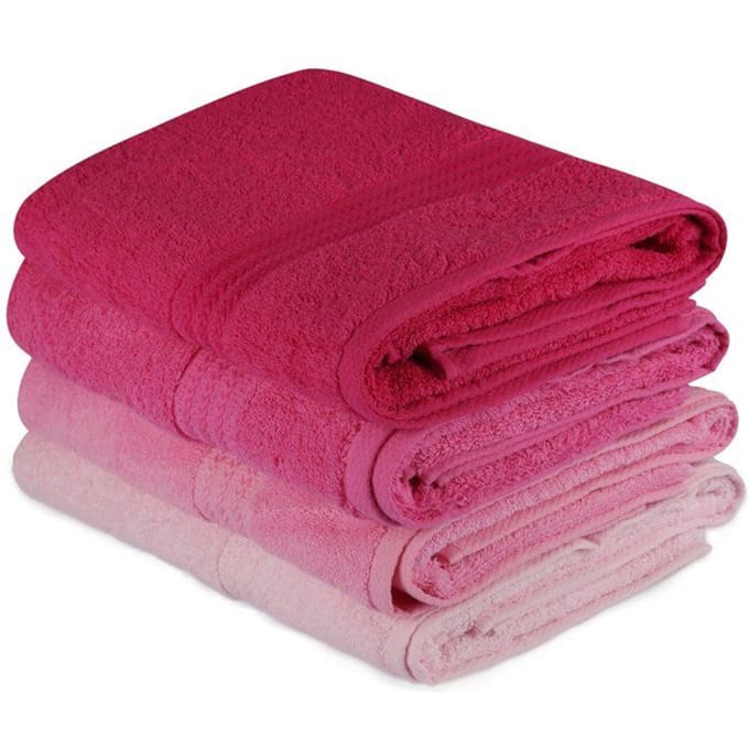 Asir badhanddoekset - 4 stuks - lichtroze - 70 x 140 cm