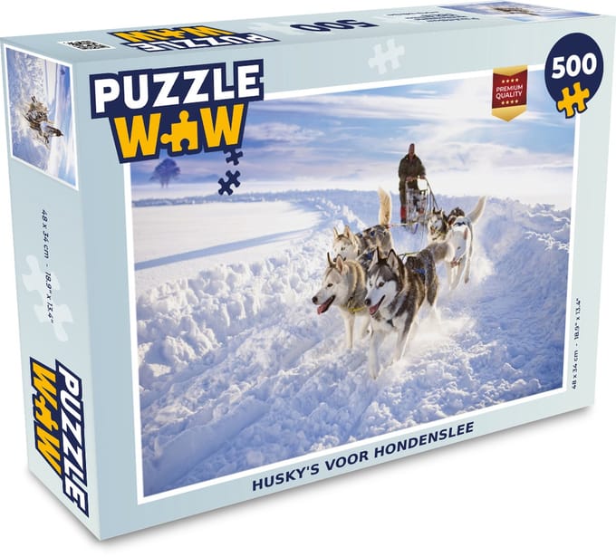 Puzzel Husky's voor hondenslee - Legpuzzel - Puzzel 500 stukjes
