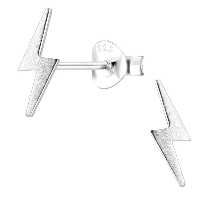 Joy|S - Zilveren bliksem oorbellen - 3 x 11 mm - t83