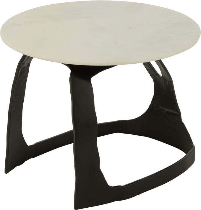 J-Line bijzettafel - aluminium/steen - zwart/wit - small