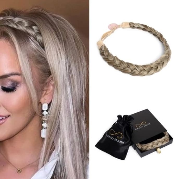 Infinity Braids - Lizzy Regular Braid - Haarband - Haarband Dames - Haarbanden - Haarband meisje - Lizzy Satin Caramel