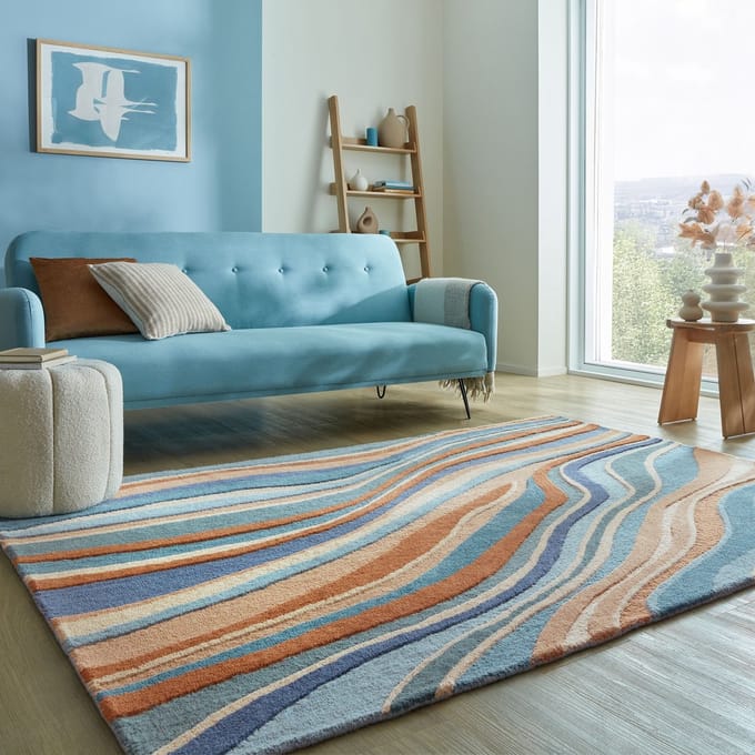 Flycarpets Laagpolig Abstract Flow Wollen Vloerkleed 200x290 cm