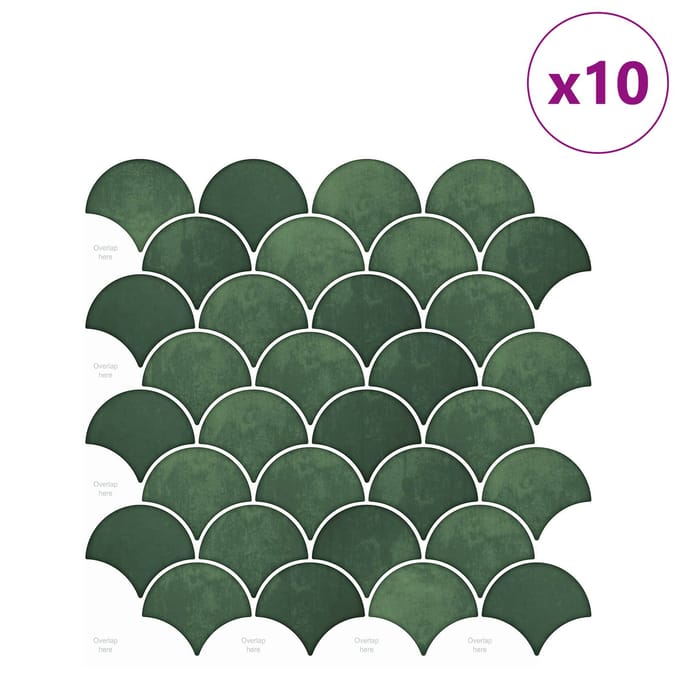 vidaXL - Vis - Schub - Tegel - 10 - st - Donkergroen - 30 - x - 30 - cm