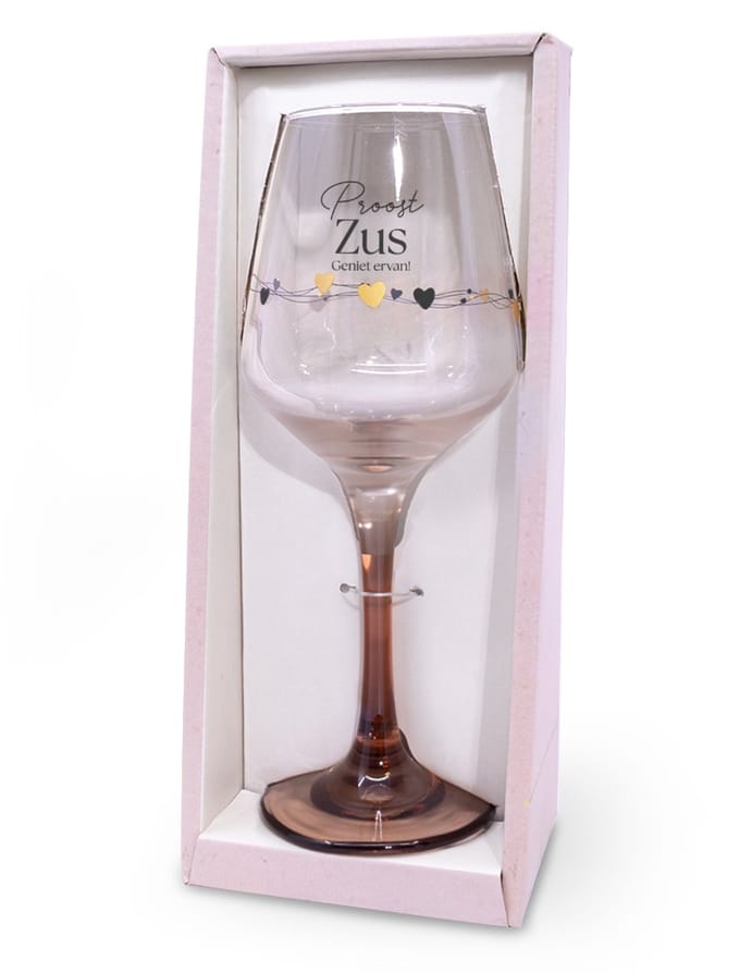 Sparkling wijnglas | Thema: Zus | Inhoud: 350ml | Kleur: Roze