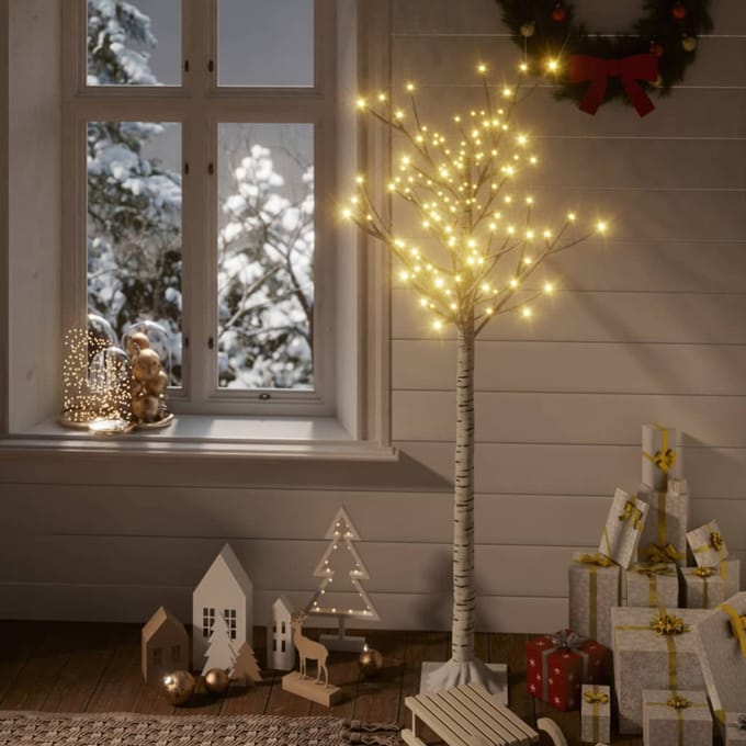 vidaXL - Kerstboom - wilg - met - 156 - warmwitte - LED's - binnen - en - buiten - 1,5 - m