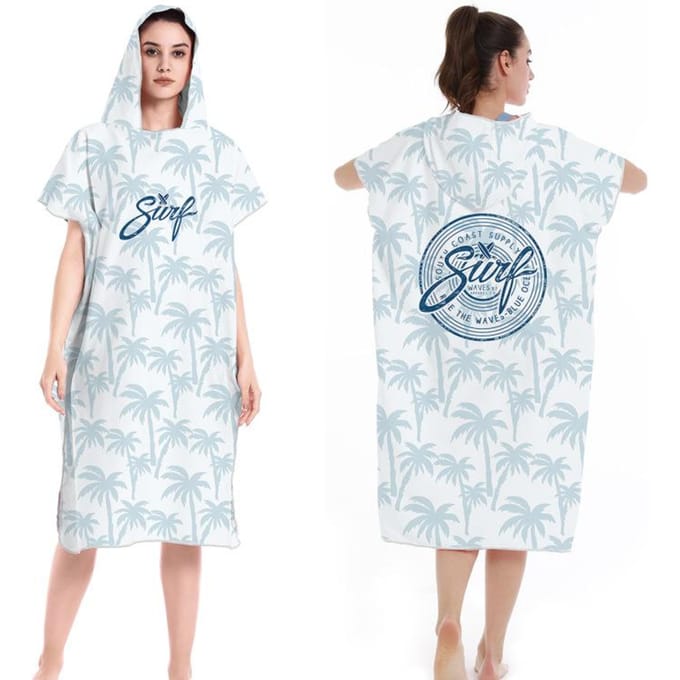 Poncho de Surf Serviette Microfibre Poncho de Surf à Capuche Robe de Bain pour se Changer Séchage Rapide Serviette de Plage Piscine avec Capuche Combinaison Néoprène 110X80cm