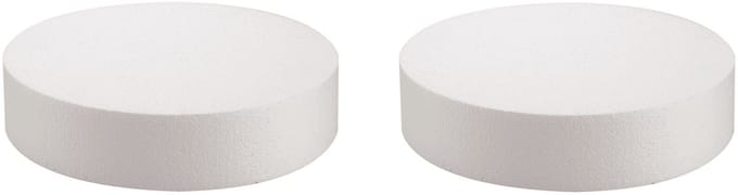Piepschuim schijf - Pakket van 3x stuks - D30 x H7 cm - wit - rond - hobby knutselen - vormen/figuren