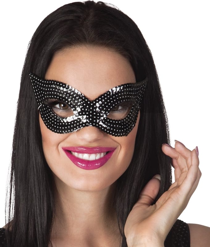 Boland - Oogmasker Sequins zwart