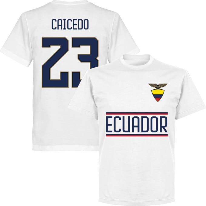 Ecuador Caicedo 23 Team T-shirt - Wit - XS