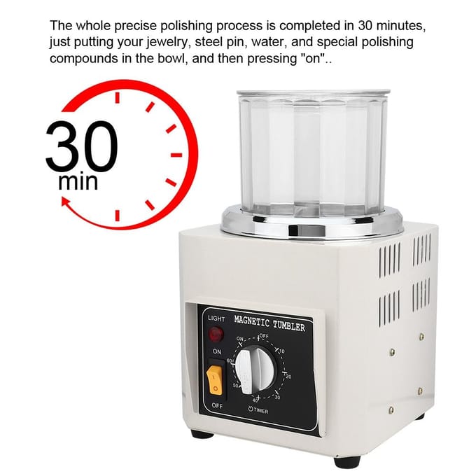 Magnetische Tumbler Sieraden Polijstmachine Finisher Machine Professioneel Polijstgereedschap white