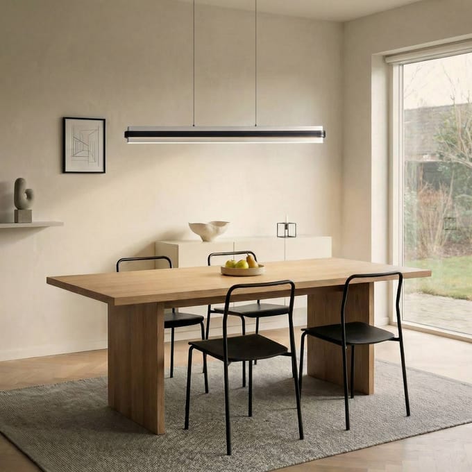 Lucande LED hanglamp Tarnin, zwart/nikkel, 98 cm