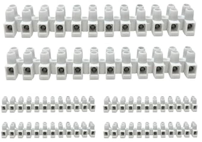 Set van 6 stopcontacten met hoge sterkte en veiligheid - 24 A, polypropyleen isolatie