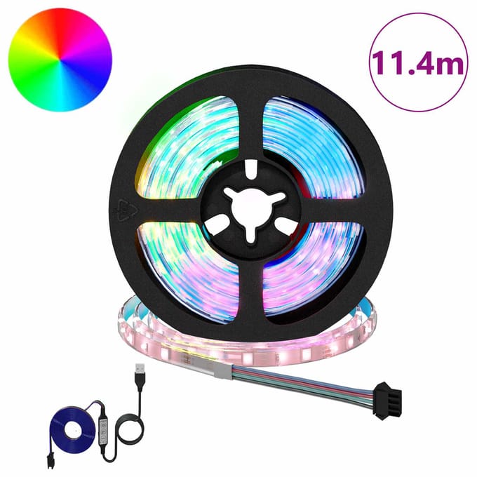 vidaXL LED-strip 12 st Zwart en transparant Koper en kunststof