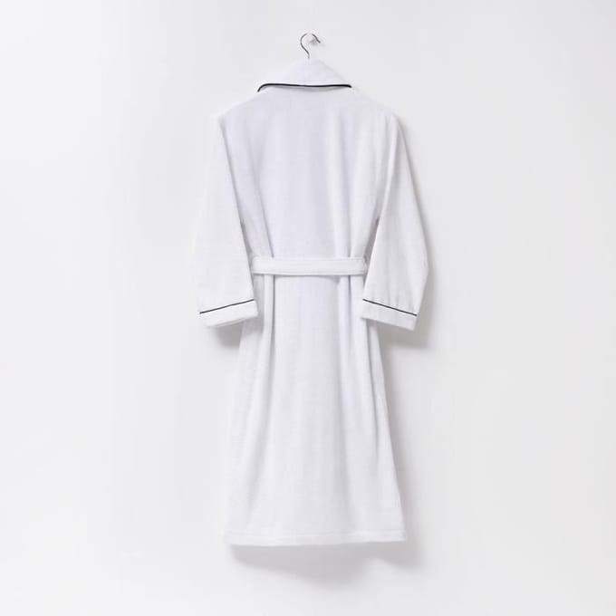 Peignoir de bain - Benetton - Blanc - 100% coton - Taille M/L - Lavable en machine blanc
