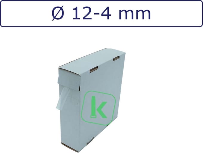 PRO-TIE® - Krimpkous 12-4 mm Transparant Dunwandig krimpverhouding 3:1 (Box 8 meter) - PRO-TIE