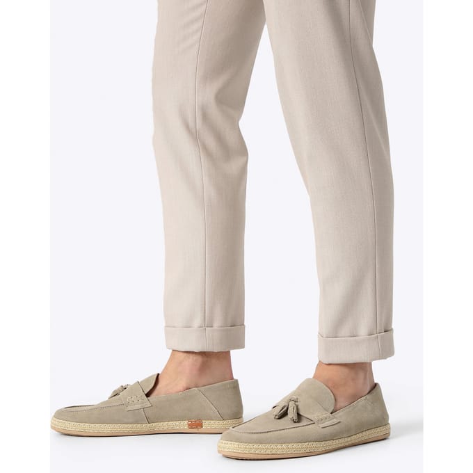 Wittchen beige suède leren loafers met kwastje voor heren
