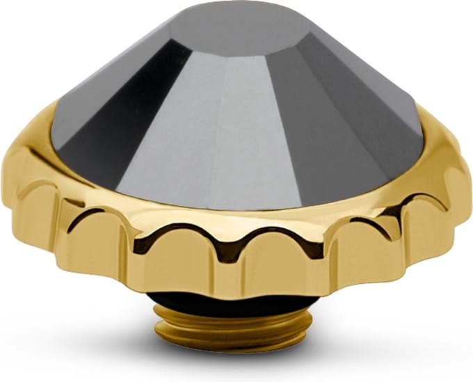 Melano Vivid Cap Steentje Jet Hematite Goud